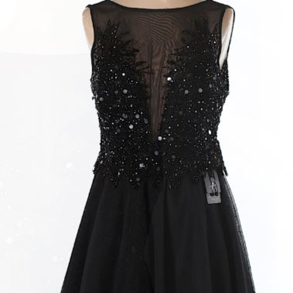 Adriana Papell black beaded dress size 8 nwt